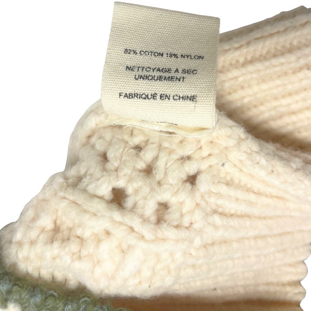Ulla Johnson Top Sweater‎ Joleigh Cable Knit Ivory Green Chunky Puff Sleeve S - Picture 9 of 11